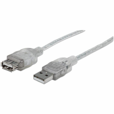 USB-A to USB-A Extension Cable, 3m, Male to Female, 480 Mbps (USB 2.0), Hi-Speed USB, Translucent Silver, Lifetime Warranty, Equivalent to USBEXTAA10BK (except colour). - 340496