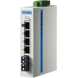 Advantech 4FE+1FE SC Single-mode Unmanaged Ethernet Switch, ATEX/C1D2/IECEx, -40~75? - EKI-5525SI-AE