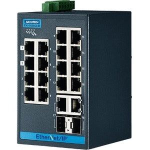 Advantech 16 + 2G Combo Ports Entry-Level Managed Switch Support EtherNet/IP W/Wide Temp - EKI-5626CI-EI-AE