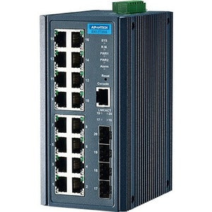 Advantech 16GE+4SFP Port Gigabit Managed Redundant Industrial Switch - EKI-7720G-4F-AE