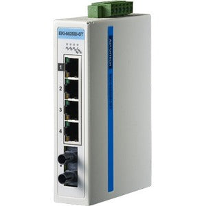 Advantech 4FE+1FE ST Single-Mode Unmanaged Ethernet Switch, ATEX/C1D2/IECEx, -40~75? - EKI-5525SI-ST-AE