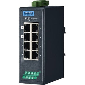 Advantech 8FE Managed Ethernet Switch Support PROFINET,-40~75? - EKI-5528I-PN-AE