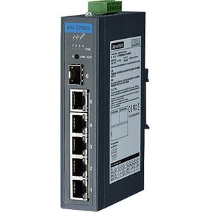 Advantech 5GbE+1G SFP Industrial Unmanaged PoE Switch with Wide Temp - EKI-2706G-1GFPI-AE