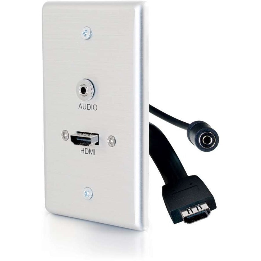 C2G Single Gang HDMI Wall Plate with 3.5mm Audio Aluminum - 39871