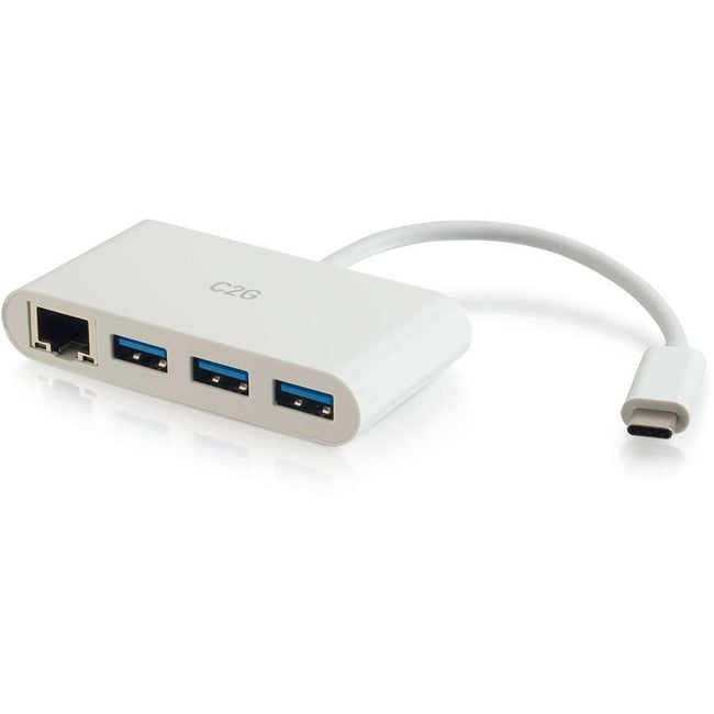 C2G USB C Hub with Ethernet - 3-Port USB Hub - 29746