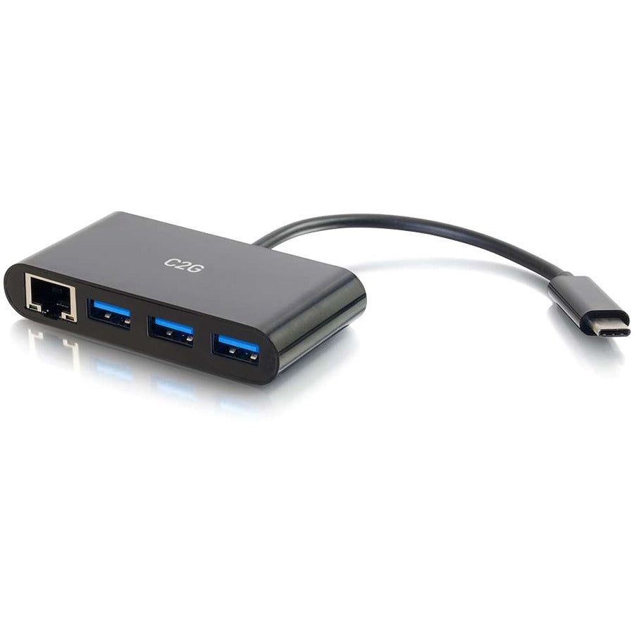 C2G USB C Hub with Ethernet - 3-Port USB Hub - 29747