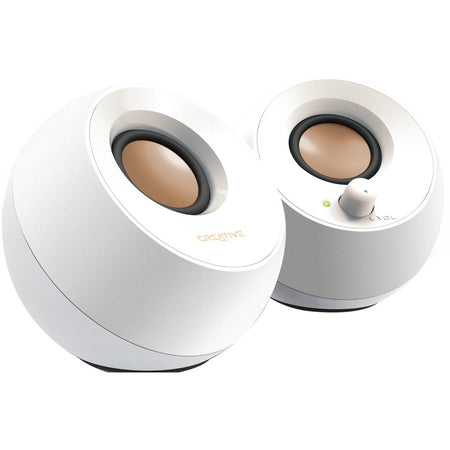 Creative Pebble 2.0 Speaker System - 4.40 W RMS - White - 51MF1680AA001