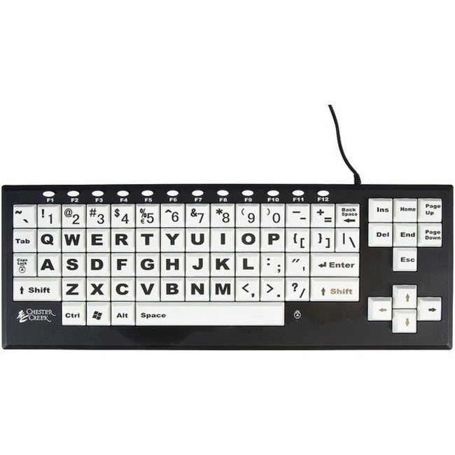 Ablenet VisionBoard 2 Large Key Keyboard Wired Black Print on 1-in/2.5-cm White Keys - 12000022