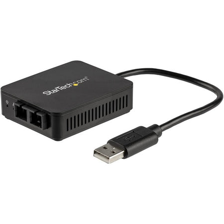 StarTech.com USB to Fiber Optic Converter - 100Mbps - USB 2.0 Network Adapter - 100Base-FX SC Duplex Multimode Fiber/MMF - 2Km - Compact - US100A20FXSC