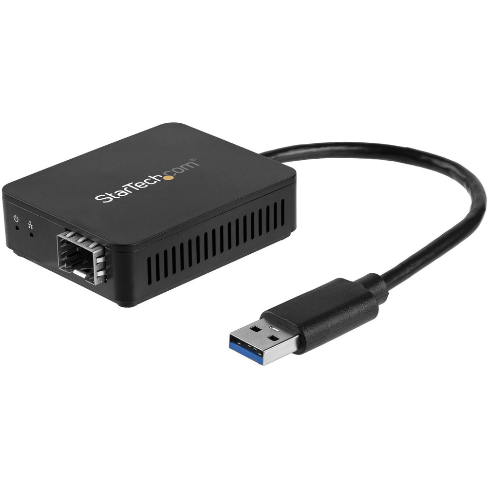 StarTech.com USB 3.0 to Fiber Optic Converter - USB to Open SFP Adapter - Gigabit Network Adapter Multi Mode(MMF)/Single Mode Fiber(SMF) - US1GA30SFP