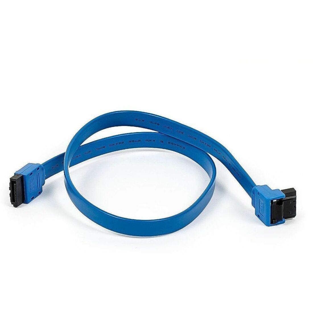 Monoprice 18in SATA 6Gbps Cable with Locking Latch (90-degree to 180-degree), Blue - 8783