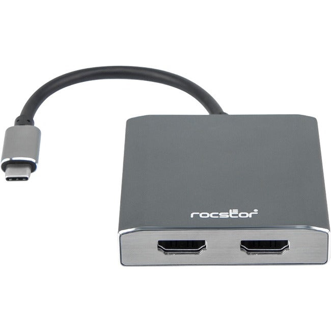 Rocstor Premium USB-C to Dual HDMI Multi Monitor Adapter - 4K 30Hz - USB Type- C 2-Port MST Hub - for Mac and Windows - 4Kx2K Resolutions up to 3840x2160 @ 30Hz - for MacBook Pro, Notebook/Desktop PC - USB-C to 2x HDMI Splitter - ALUMINUM DUAL HDMI ADAPTER 4K@30Hz MAC AND WINDOWS - Y10A203-A1