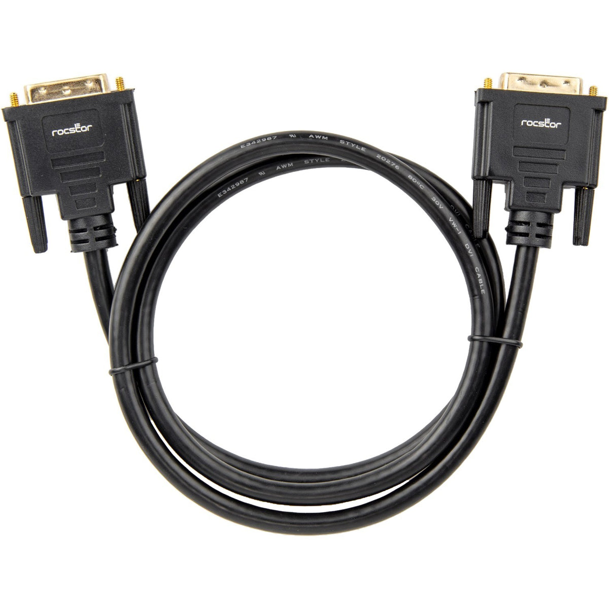 Rocstor Premium 3 ft DVI-D Single Link Cable - M/M - DVI cable for use with Projectors, Video Devices, Monitors, Notebook - 1m - 1 Pack - 1 x DVI-D (Single-Link 18+1) Male Digital Video - 1 x DVI-D (Single-Link) Male Digital Video - Gold Plated Connector - Shielding - Black DVI-D VIDEO MONITOR CABLE - Y10C186-B1