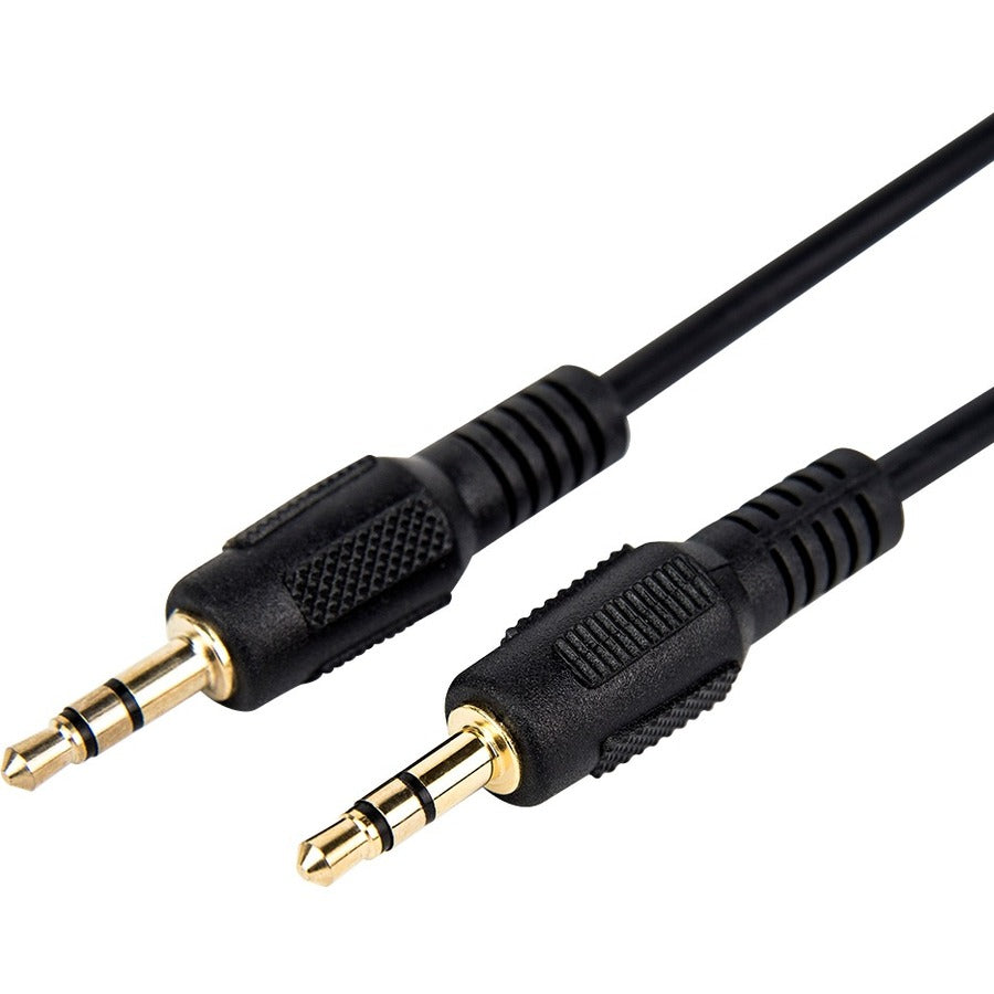 Rocstor Premium Slim 3.5mm Stereo Audio Cable 1 ft - M/M - Mini-phone Male Stereo Audio - Mini-phone Male Stereo Audio Male to Male- .3m - Black - For Smartphone, Mobile Phones, iPhone (with Headphone Jack), iPod AND MP3 PLAYER - Y10C210-B1