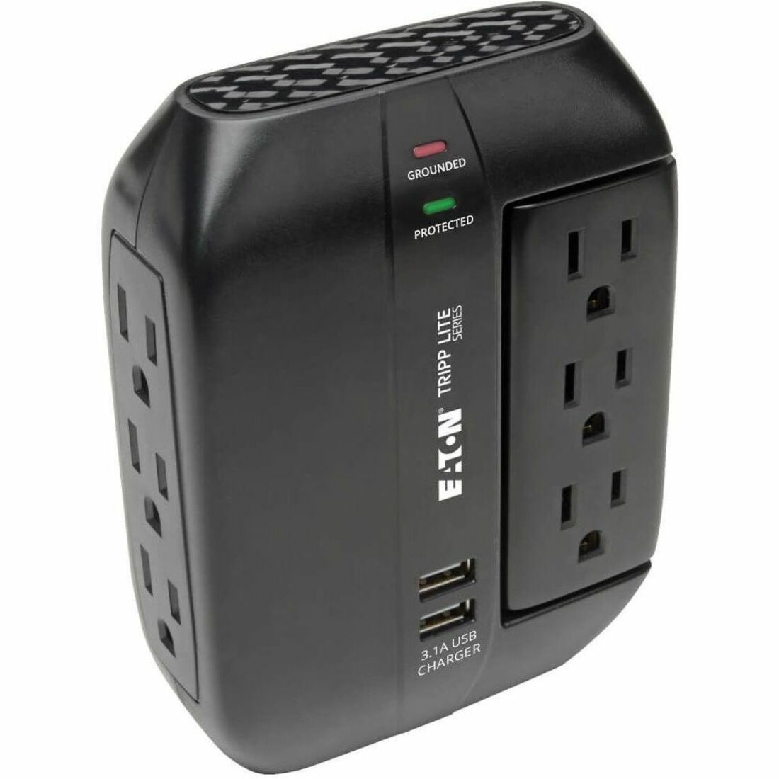 Eaton Tripp Lite Series Protect It! 6-Outlet Surge Protector with 3 Rotatable Outlets - Direct Plug-In, 1200 Joules, 2 USB Ports - SWIVEL6USB