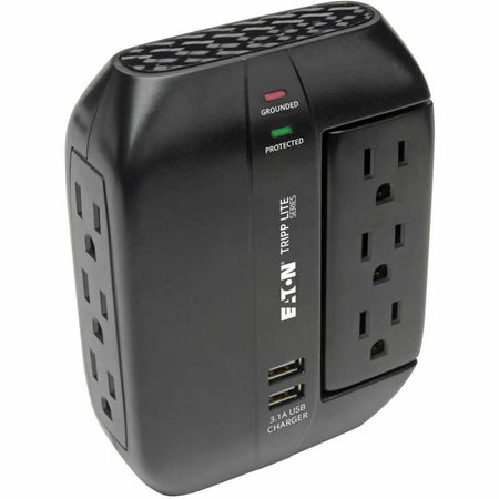 Eaton Tripp Lite Series Protect It! 6-Outlet Surge Protector with 3 Rotatable Outlets - Direct Plug-In, 1200 Joules, 2 USB Ports - SWIVEL6USB