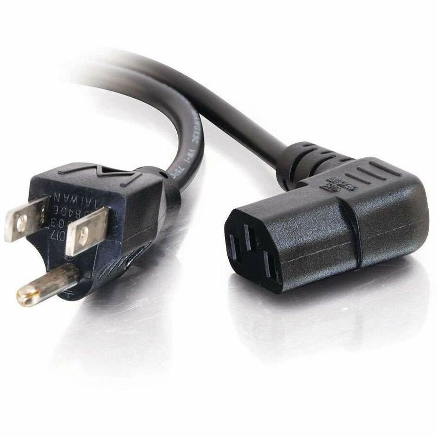 C2G Universal Power Cord - Right Angle - 18 AWG - NEMA 5-15P to IEC320C13R - 03152