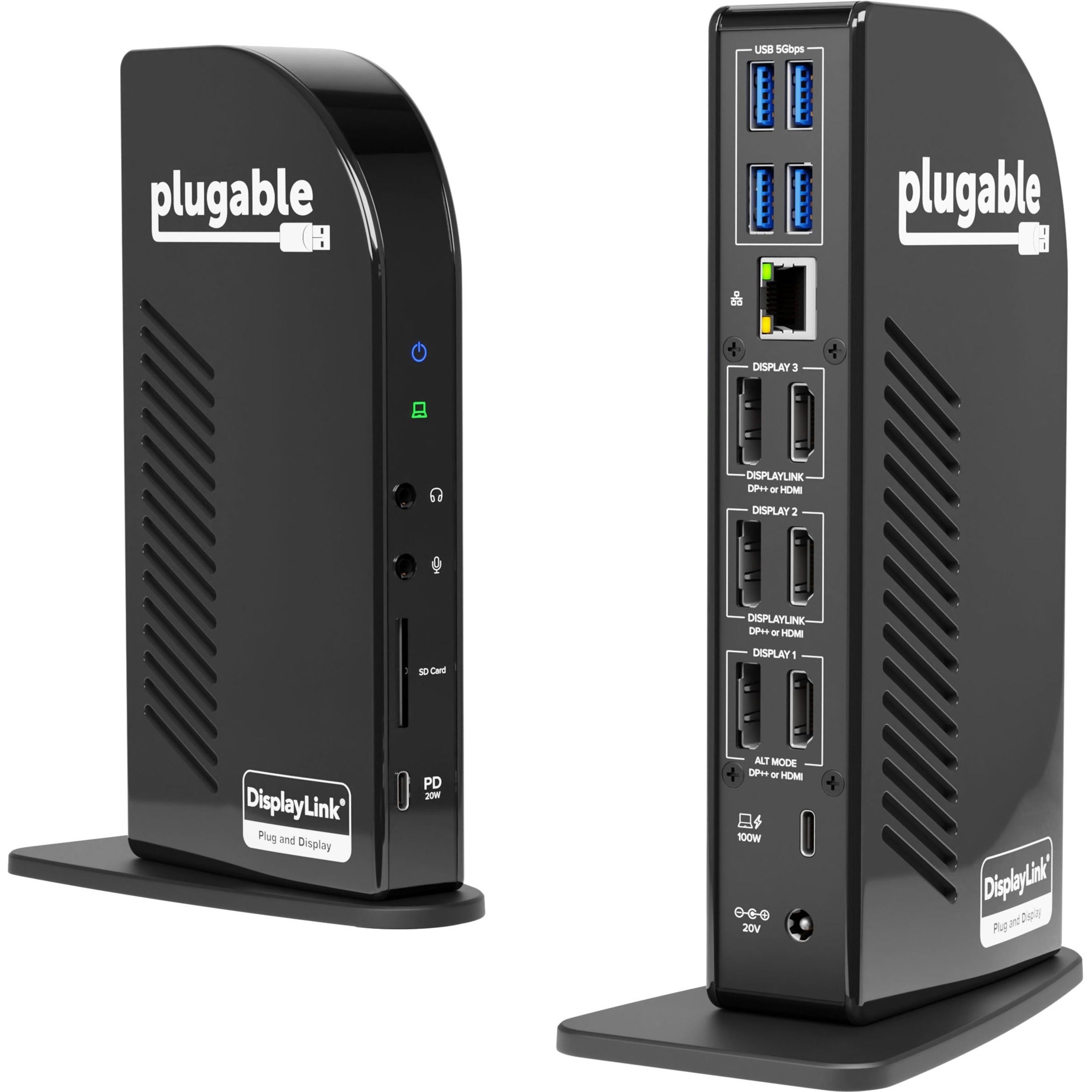 Plugable 4K USB C Docking Station Triple Monitor with 100W Charging - UD-ULTC4K