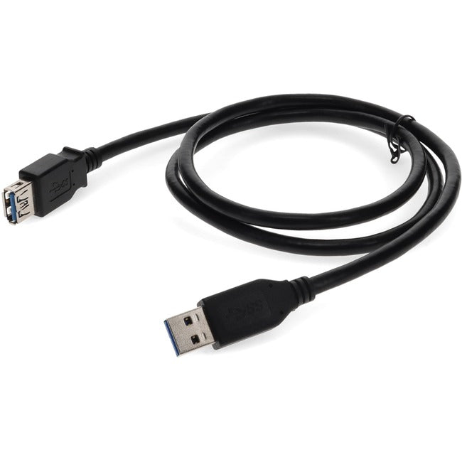 AddOn 2m USB 2.0 (A) Male to Male Black Cable - USB3EXTAA2M