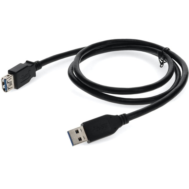 AddOn 1m USB 3.0 (A) Male to Female Black Cable - USB3EXTAA1M