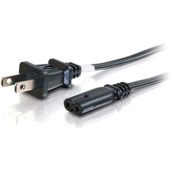 C2G 6ft Power Cord - Non Polarized Power Cord - NEMA 1-15P to IEC320C7 - 27398