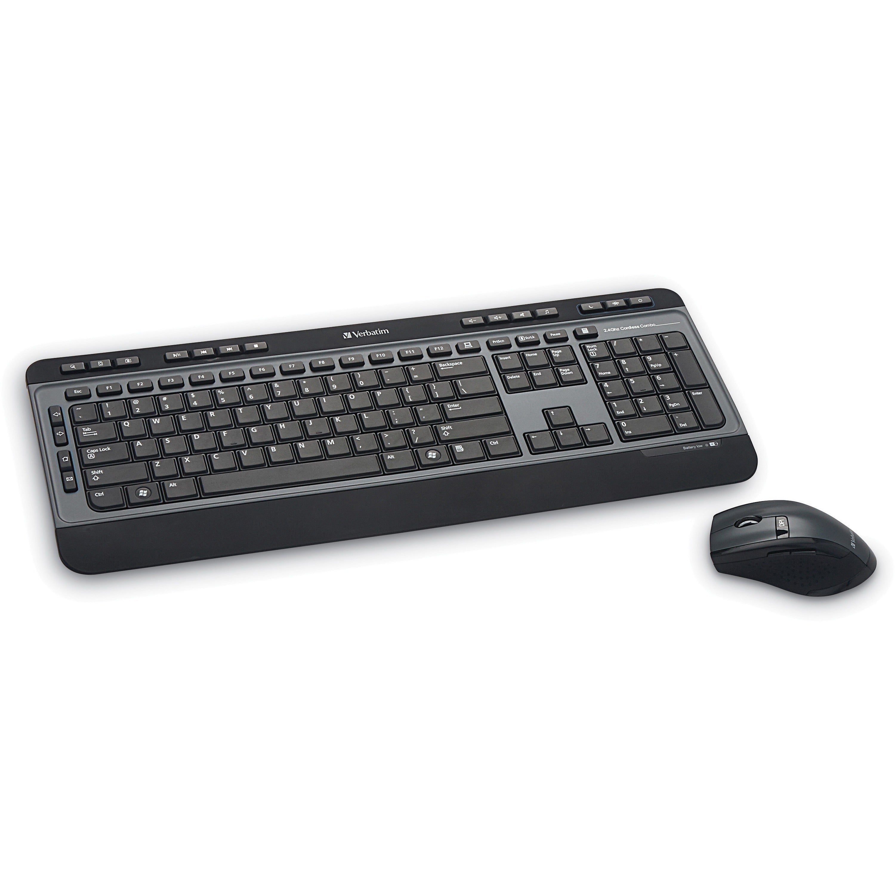 Verbatim Wireless Multimedia Keyboard and 6-Button Mouse Combo - Black - 99788