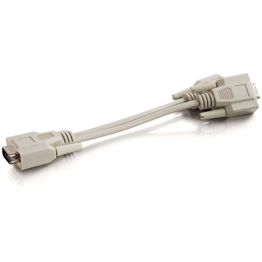 C2G 8in One HD15 VGA Male to Two HD15 VGA Female Y-Cable - 25246