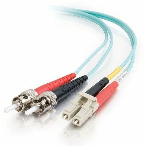 C2G 9.8ft (3m) LC-ST 10Gb 50/125 OM3 Duplex Multimode PVC Fiber Optic Cable - Aqua - 36123