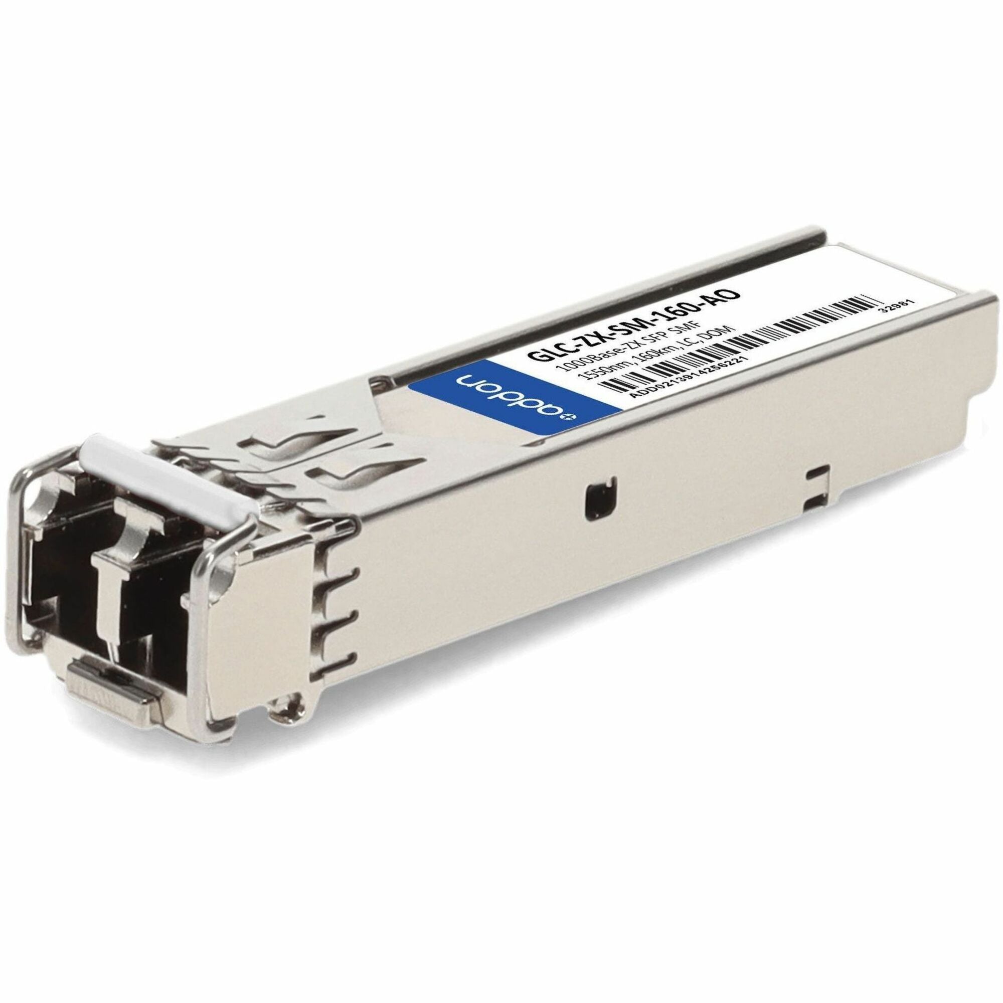 AddOn Cisco GLC-ZX-SM-160 Compatible TAA Compliant 1000Base-ZX SFP Transceiver (SMF, 1550nm, 160km, LC, DOM) - GLC-ZX-SM-160-AO