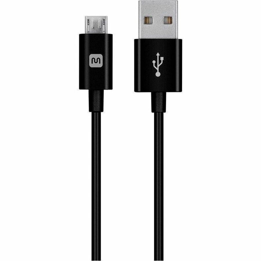 Monoprice Select Series USB-A to Micro B Cable, 2.4A, 22/30AWG, Black, 6ft - 13926
