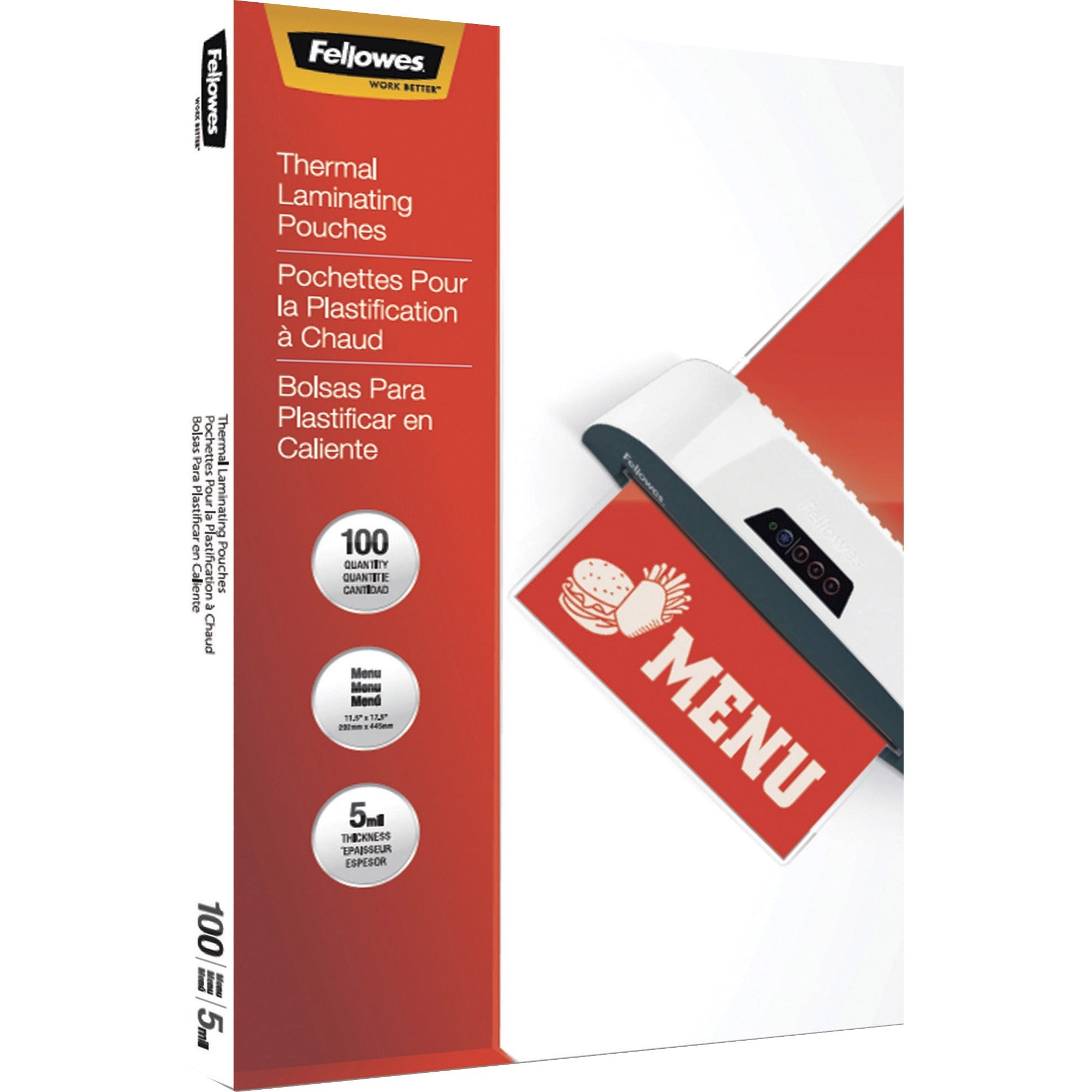 Fellowes Menu Size Thermal Laminating Pouches - 5746001