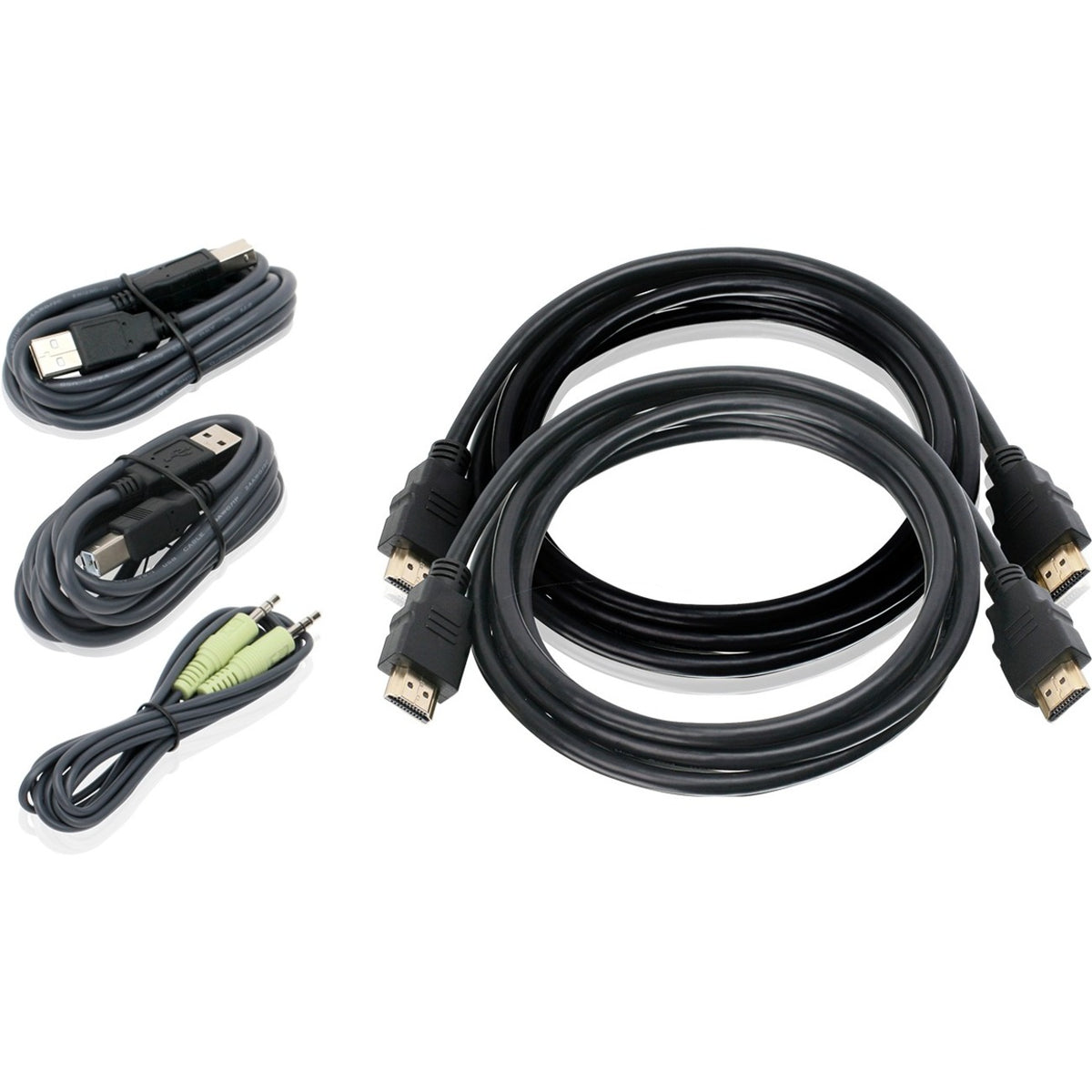 IOGEAR 6ft Dual View HDMI, USB KVM Cable Kit with Audio (TAA) - G2L8202UTAA3
