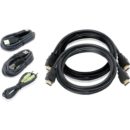 IOGEAR 6ft Dual View HDMI, USB KVM Cable Kit with Audio (TAA) - G2L8202UTAA3