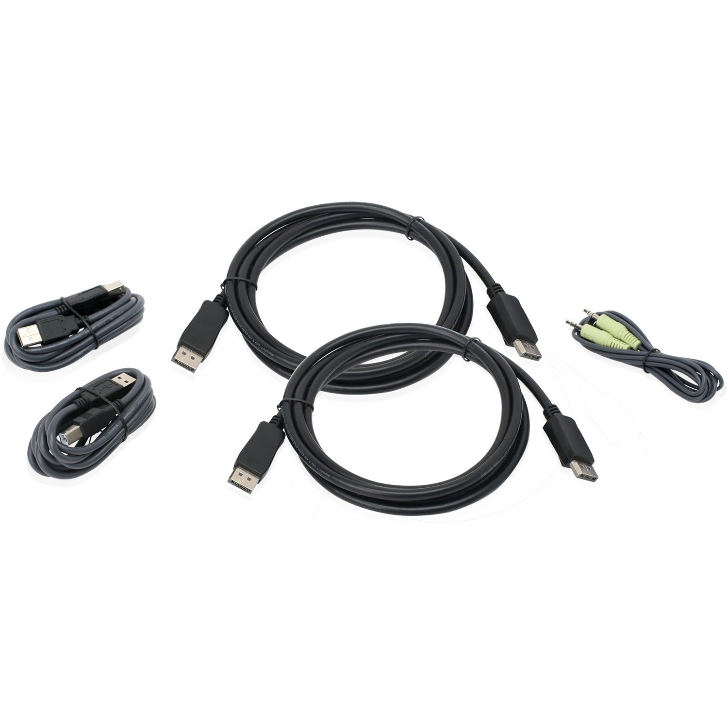 IOGEAR 6 Ft. Dual View DisplayPort, USB KVM Cable Kit with Audio (TAA) - G2L9202UTAA3
