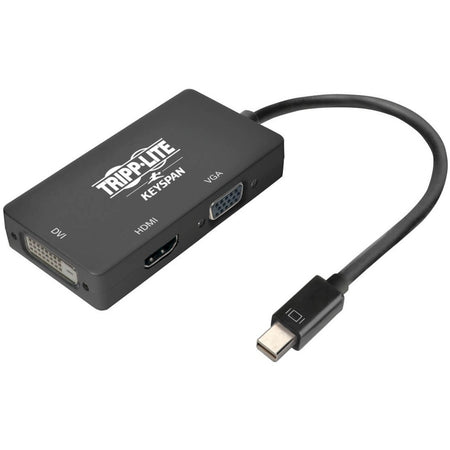Eaton Tripp Lite Series Keyspan Mini DisplayPort to VGA/DVI/HDMI All-in-One Video Converter Adapter, 4K 60 Hz HDMI, DP 1.2, Black, 6 in. - P137-06N-HDVK6B