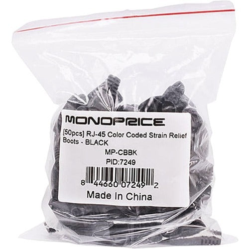 Monoprice RJ45 Strain Relief Boots, 50 PCS/Pack, Black - 7249