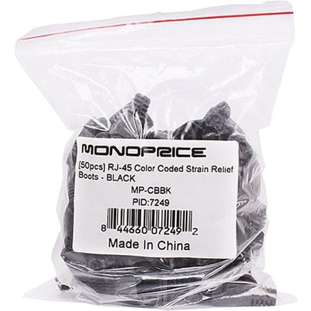 Monoprice RJ45 Strain Relief Boots, 50 PCS/Pack, Black - 7249