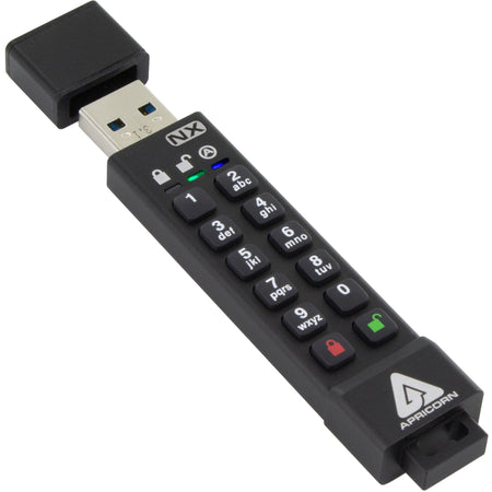 Apricon Aegis Secure Key 3NX: Software-Free 256-Bit AES XTS Encrypted USB 3.1 Flash Key with FIPS 140-2 level 3 validation, Onboard Keypad, and up to 25% Cooler Operating Temperatures. - ASK3-NX-16GB