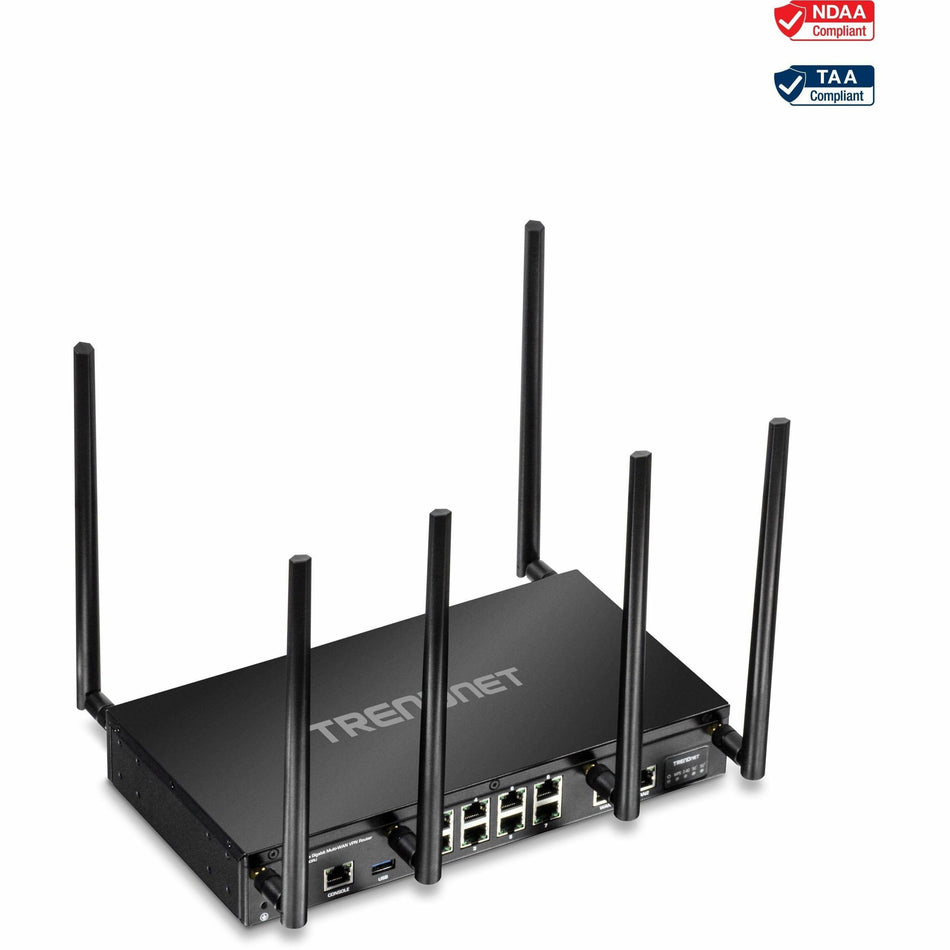 TRENDnet AC3000 Tri-Band Wireless Gigabit Dual-WAN VPN SMB Router, MU-MIMO, Wave 2,Internet Router, Whole Office-Home Wifi, Pre-Encrypted Wireless, QoS,Inter-VLAN Routing, Black, TEW-829DRU - TEW-829DRU