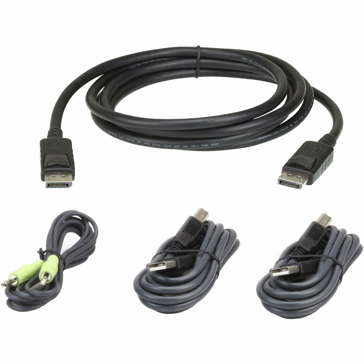 ATEN 2L-7D02UDPX4 Single Display DisplayPort Secure KVM Cable Kit, 6ft - 2L7D02UDPX4
