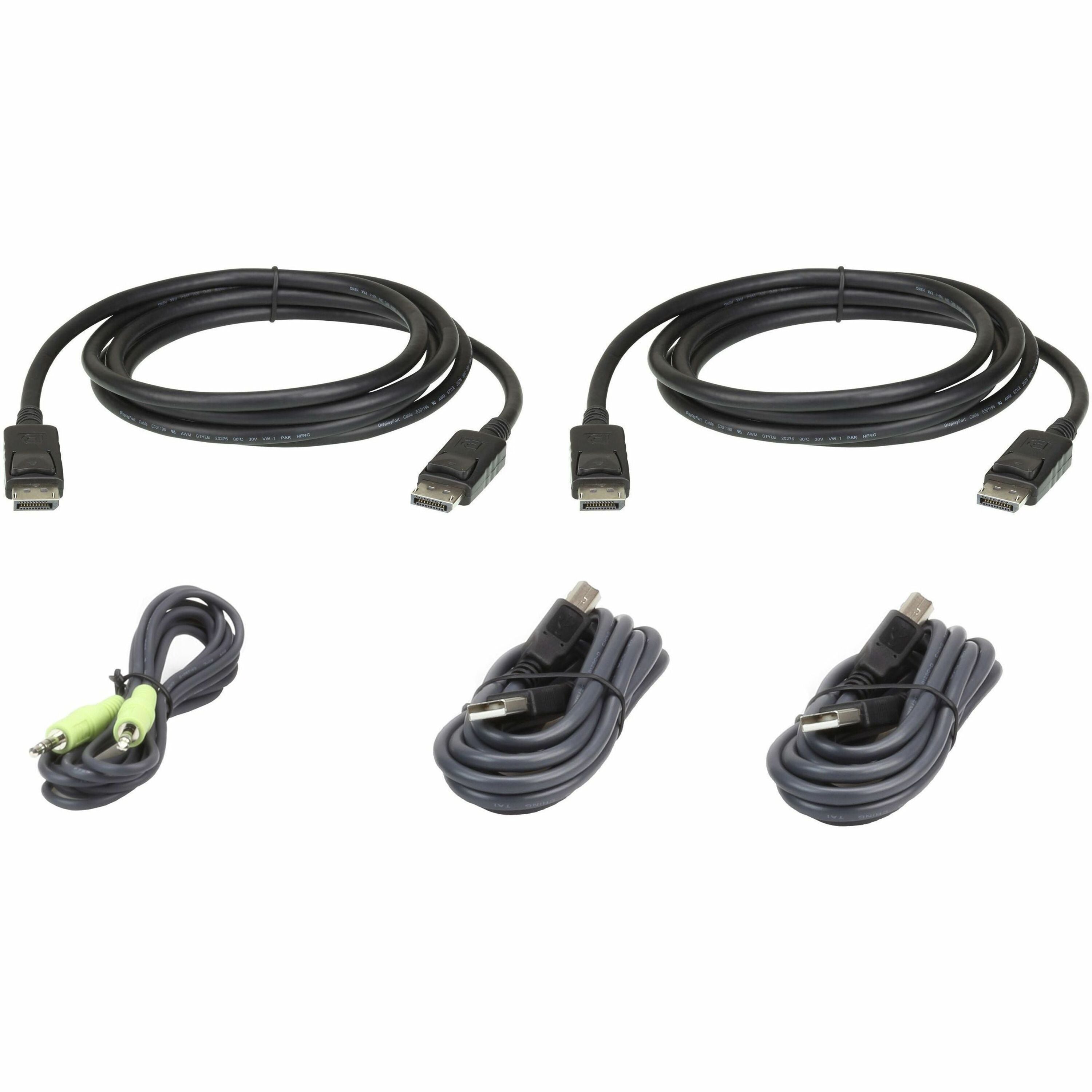 ATEN 1.8M USB DisplayPort Dual Display Secure KVM Cable Kit - 2L7D02UDPX5
