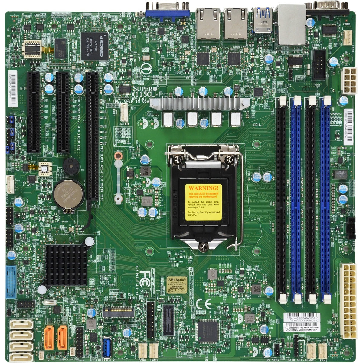 Supermicro X11SCL-F Server Motherboard - Intel C242 Chipset - Socket H4 LGA-1151 - Micro ATX - MBD-X11SCL-F-O