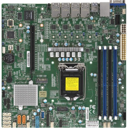 Supermicro X11SCL-LN4F Server Motherboard - Intel C242 Chipset - Socket H4 LGA-1151 - Micro ATX - MBD-X11SCL-LN4F-O