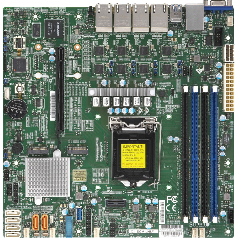 Supermicro X11SCM-F Server Motherboard - Intel C246 Chipset - Socket H4 LGA-1151 - Micro ATX - MBD-X11SCM-F-O