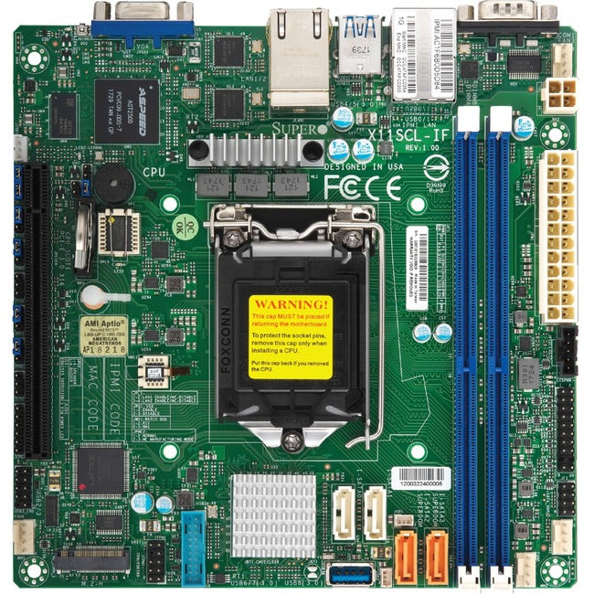 Supermicro X11SCL-IF Server Motherboard - Intel C242 Chipset - Socket H4 LGA-1151 - Mini ITX - MBD-X11SCL-IF-B