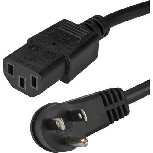 StarTech.com 15 ft Power Cord - Right-Angle NEMA 5-15P to C13 - Computer Power Cord - C13 Power Cord - Right Angle Power Cord - PXTR10115