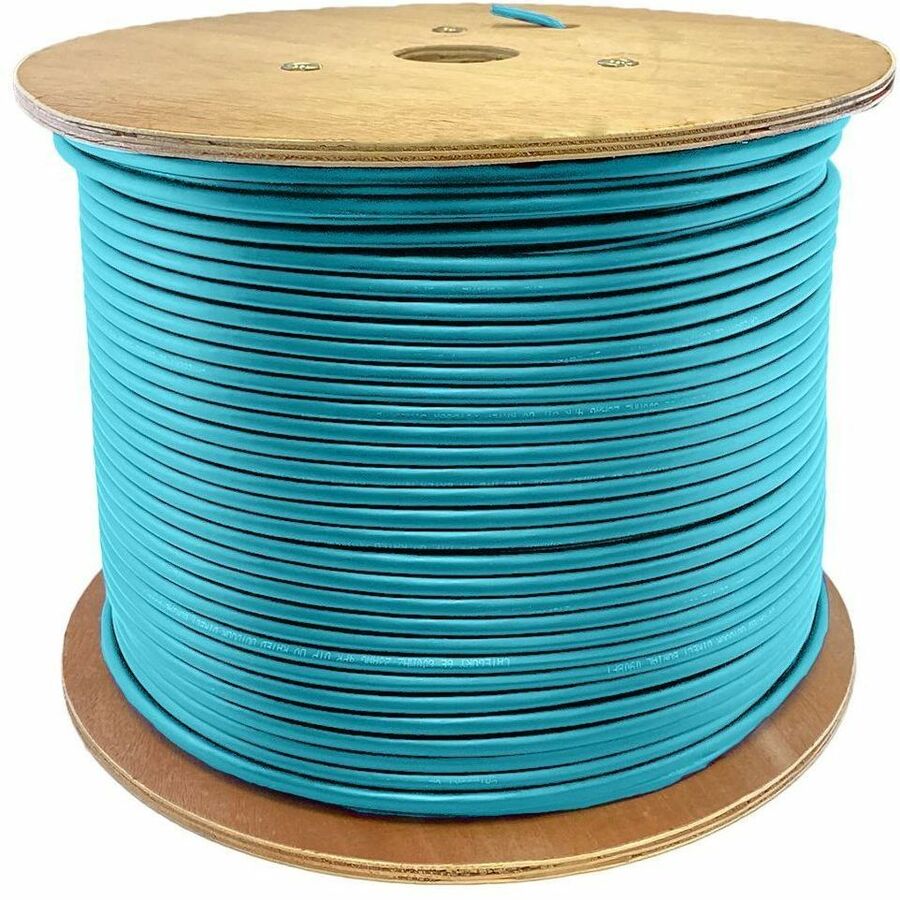 AddOn 1000ft Non-Terminated Aqua OM4 OFNR (Riser-Rated) 12-Strand Fiber Bulk Cable - ADD-1KFOM4-NT12FI