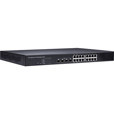 GeoVision 16-Port Gigabit 802.3at Web Management PoE Switch - 140-POE1611-G00