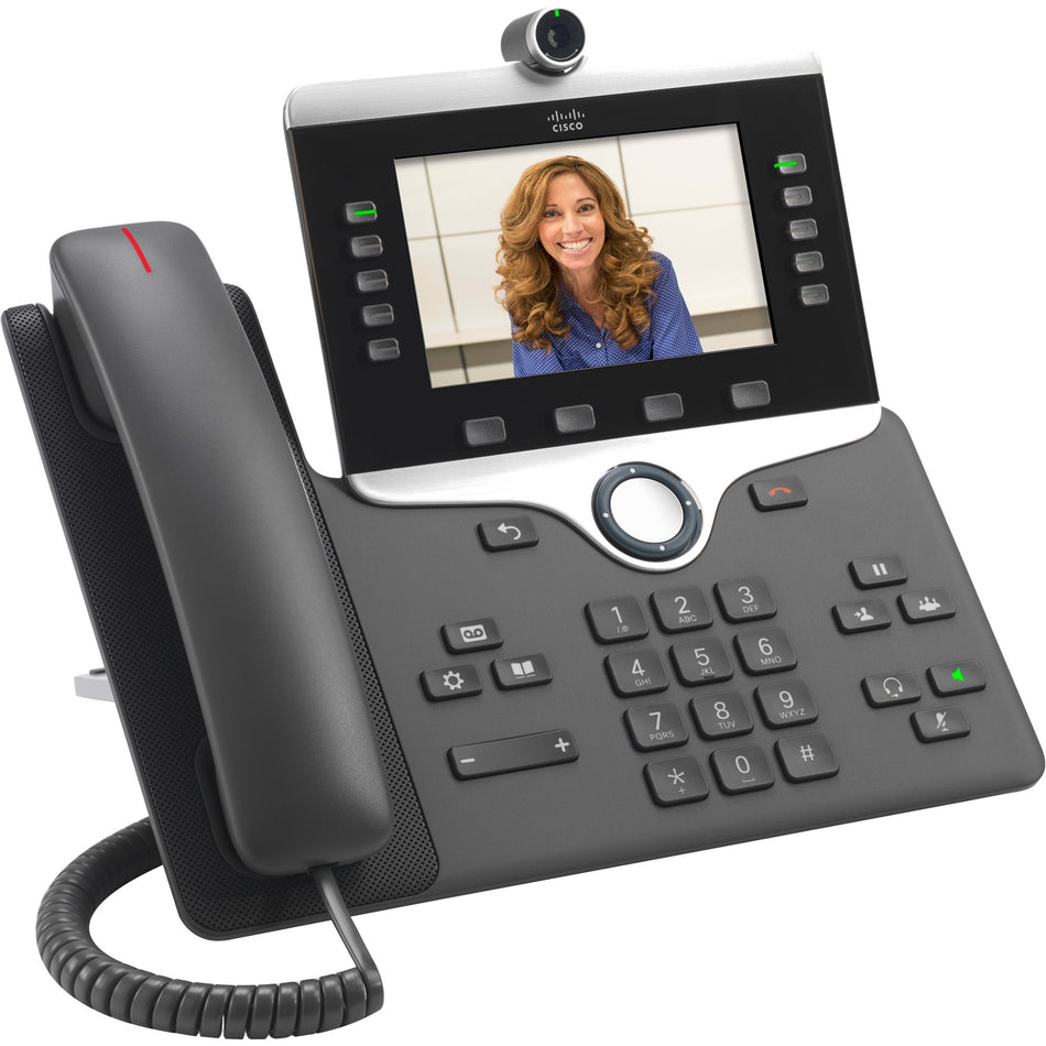 Cisco 8865 IP Phone - Corded/Cordless - Corded/Cordless - Wi-Fi, Bluetooth - Desktop, Wall Mountable - Charcoal - CP-8865-3PCC-K9=