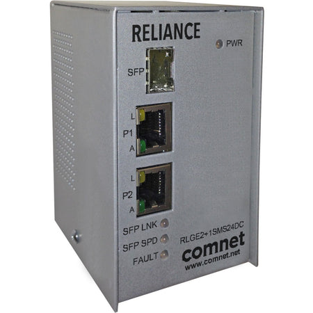 ComNet Electrical Substation-Rated 10/100/1000 Mbps 3-Port Self-managed Ethernet Switch - RLGE2+1SMS24DC